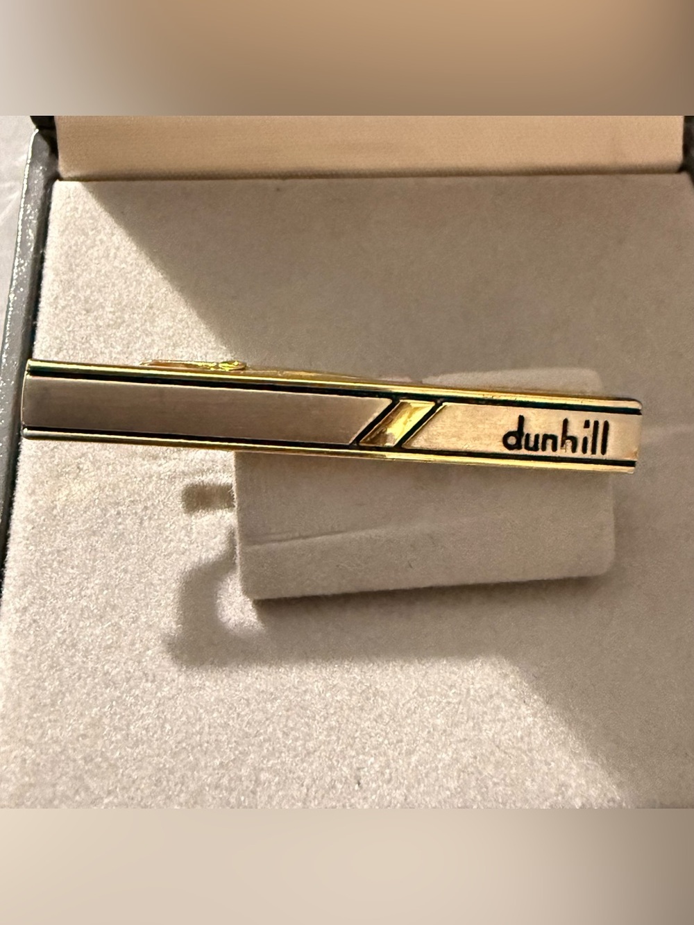 Dunhill Gold Tie Bar with Cream Inlay No box